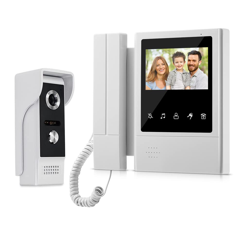 QttyElok Videocitofono Cablato 4.3'' TFT Color