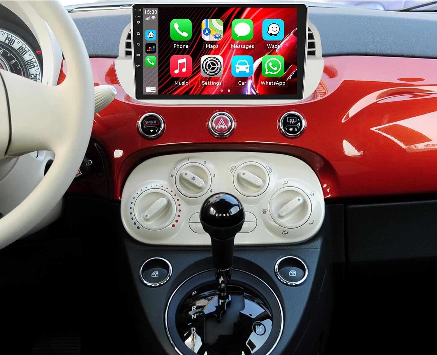 Sixwin Android 13 Autoradio 9" per FIAT 500 (2007-2015) - immagine 1