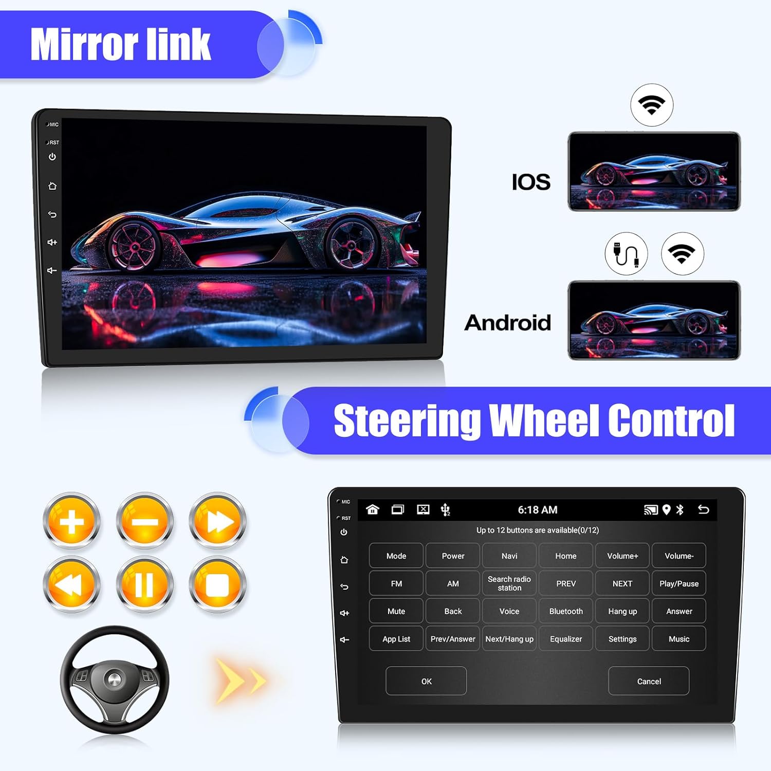 Sixwin Android 13 Autoradio 9" per FIAT 500 (2007-2015) - immagine 6