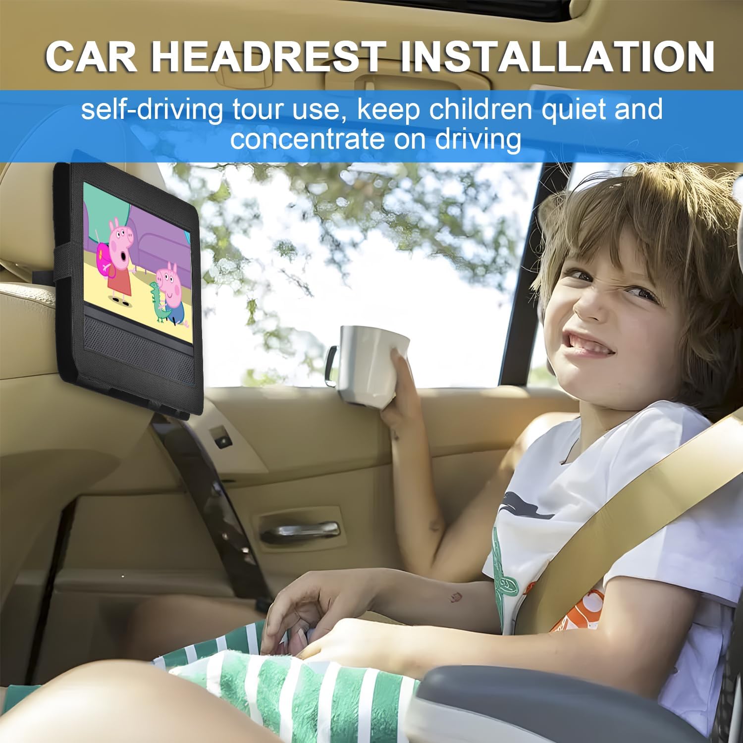 Yoohoo Mini Lettore DVD Portatile 9.5'' per Auto - immagine 6