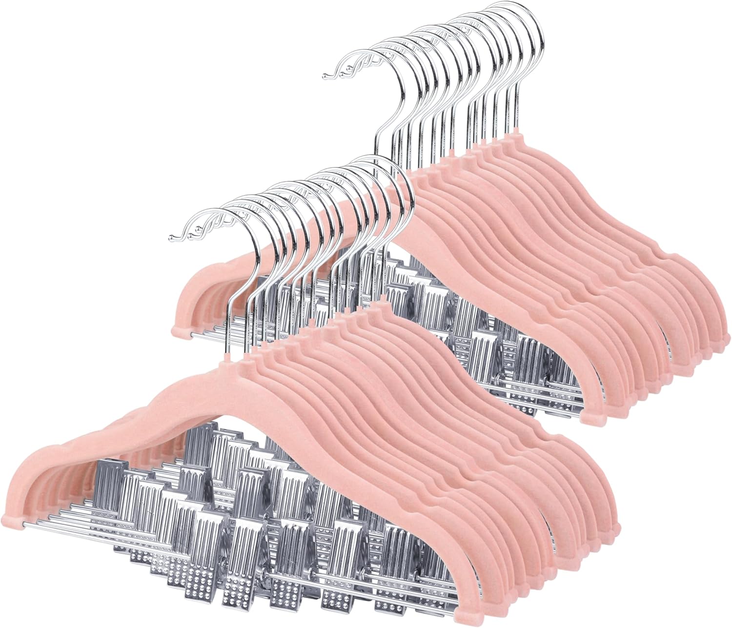 Mangotree Grucce Velluto Bambini 30cm con Clip, Rosa