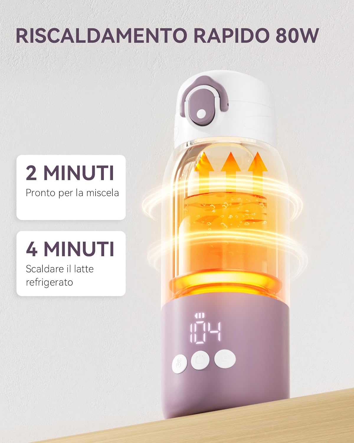 Scaldabiberon Portatile 340ml con Riscaldamento Rapido - immagine 2