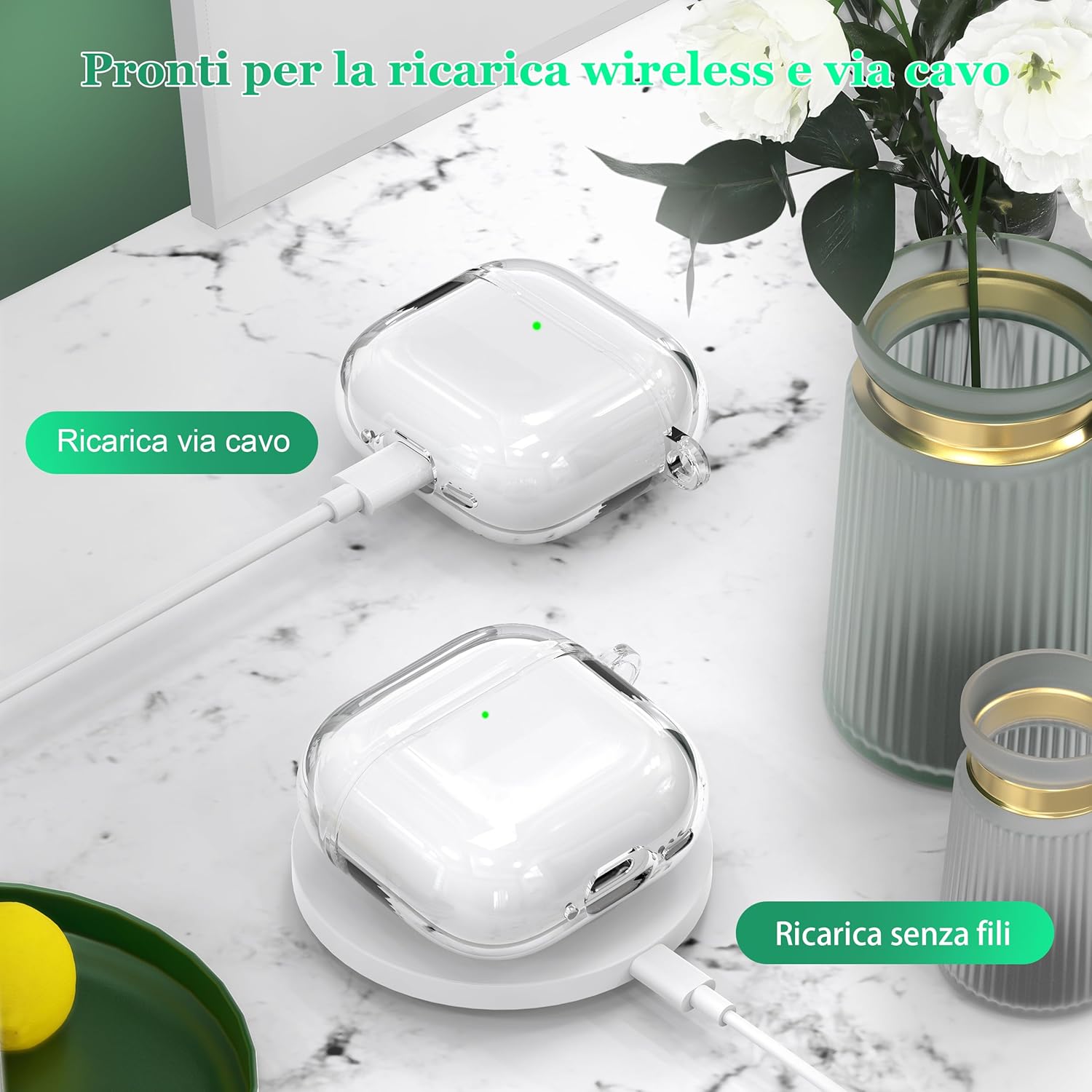Custodia per AirPods 4 generazione 2024, Bianco - immagine 6