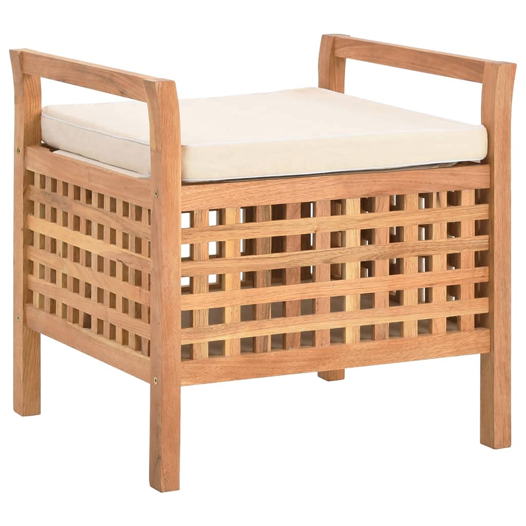 vidaXL Cassapanca con Cuscino 49x48x49 cm, Legno Noce