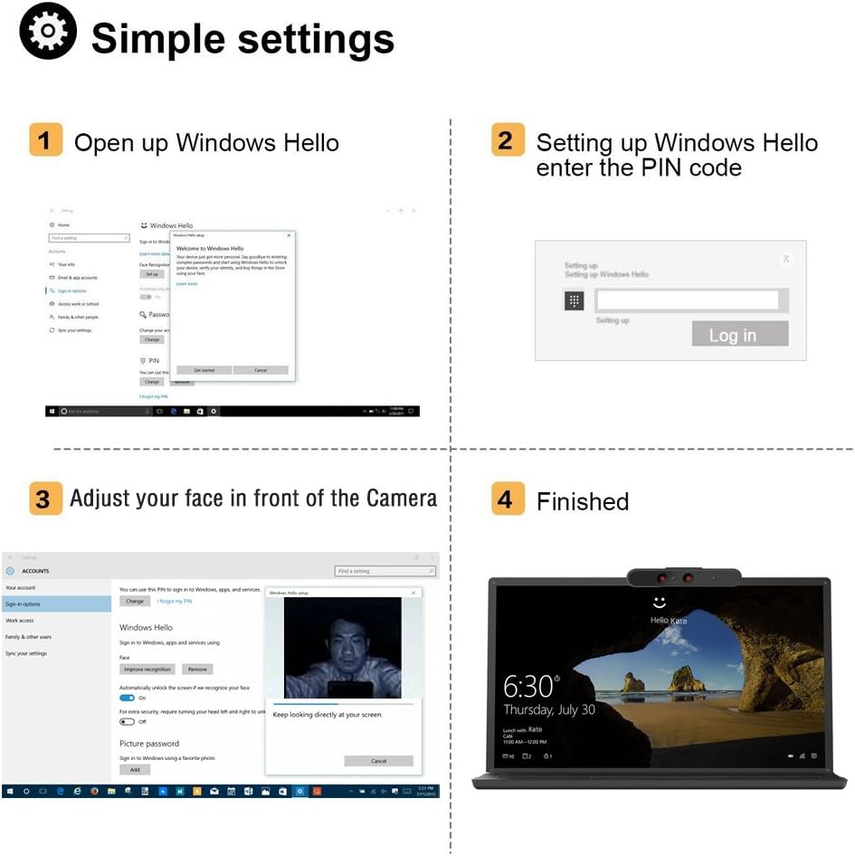 Faccia Riconoscimento USB IR Camera per Windows Hello - immagine 5