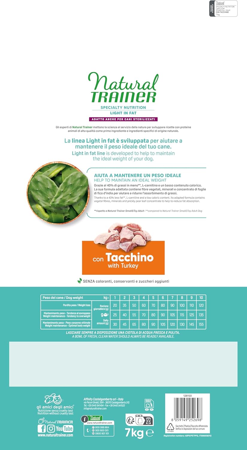 Natural Trainer Ideal Weight Small & Toy - Cibo per Cani 7kg - immagine 3