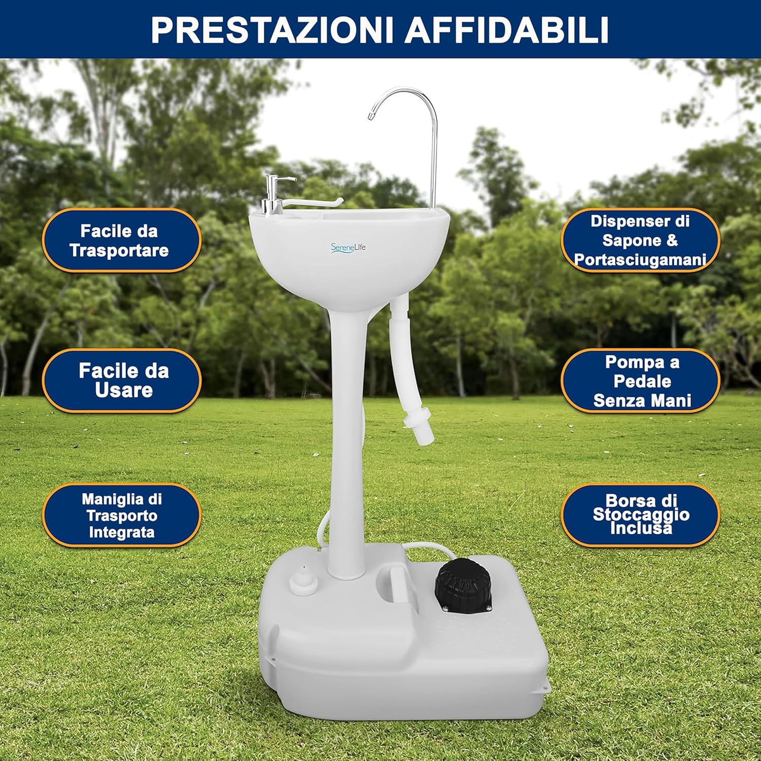 Serenelife Lavandino Portatile da Campeggio - immagine 6