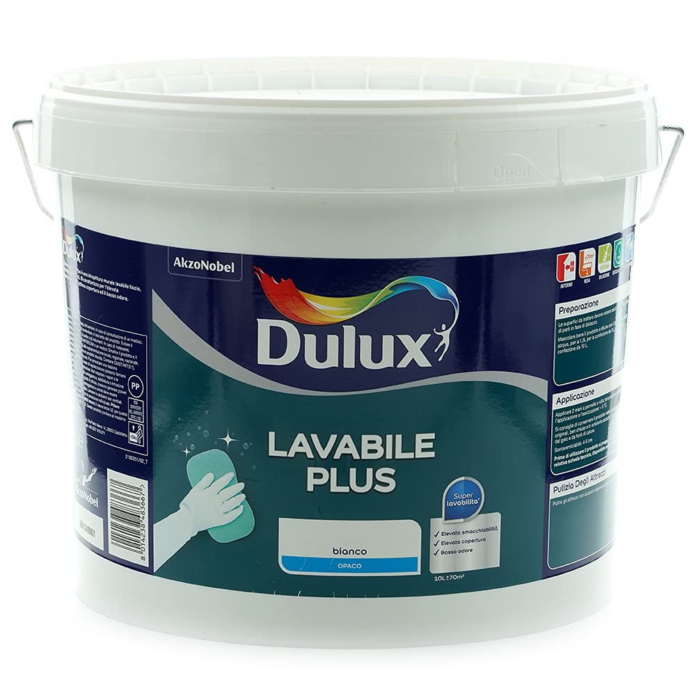 Dulux Lavabile Plus Pittura all'Acqua per Interni 10L, Bianco
