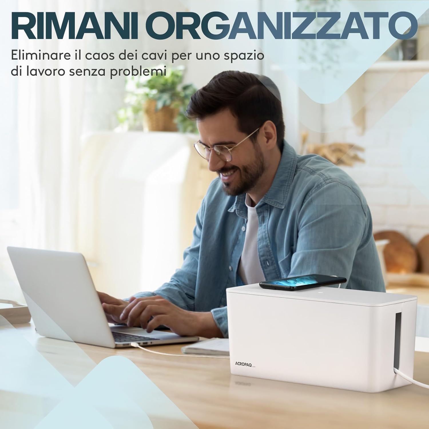 Acropaq Scatola Porta Cavi Medium Bianca - immagine 2