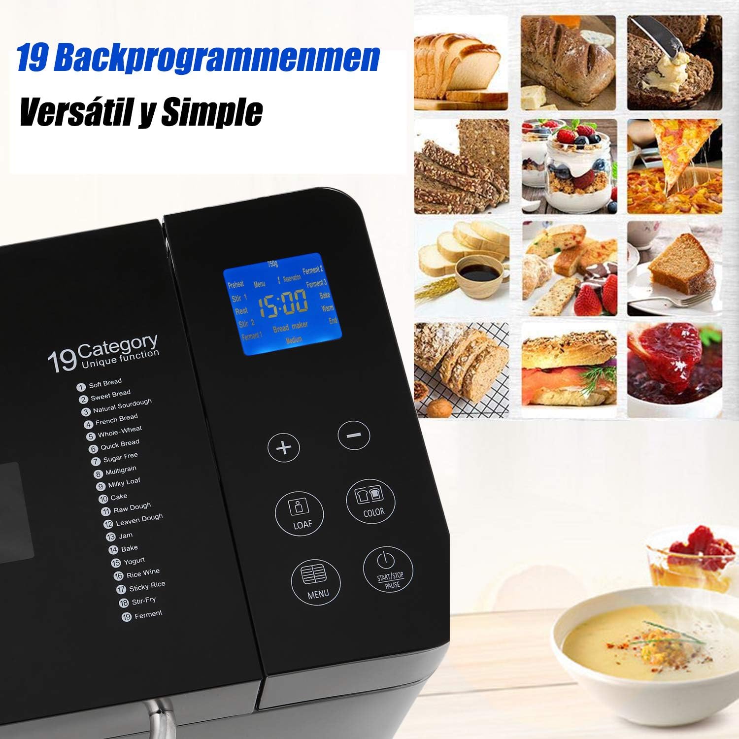 Coocheer Macchina per il Pane Automatica 710W - immagine 4