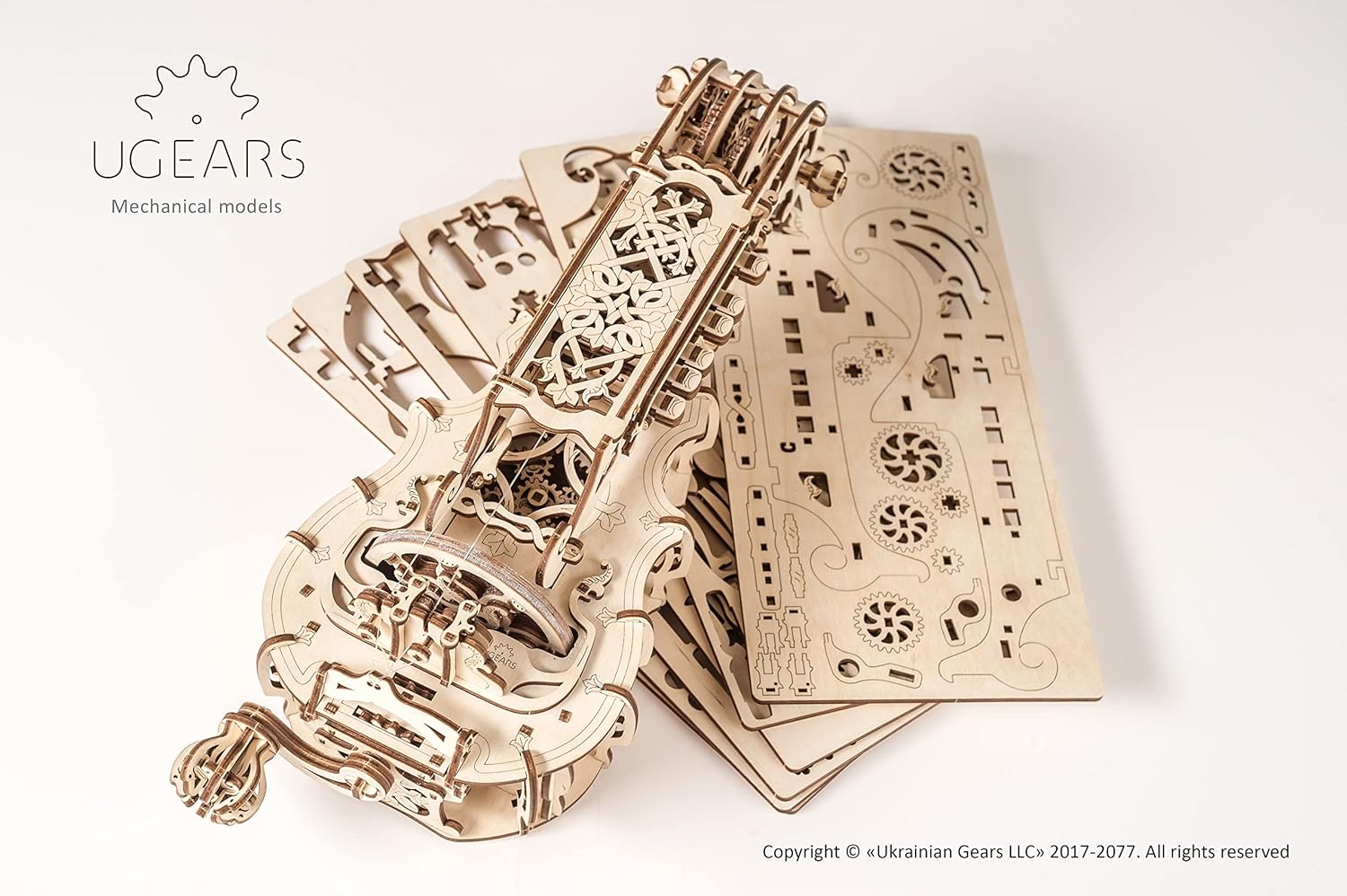 Ugears Hurdy Gurdy - Puzzle 3D in Legno Strumento Musicale - immagine 3