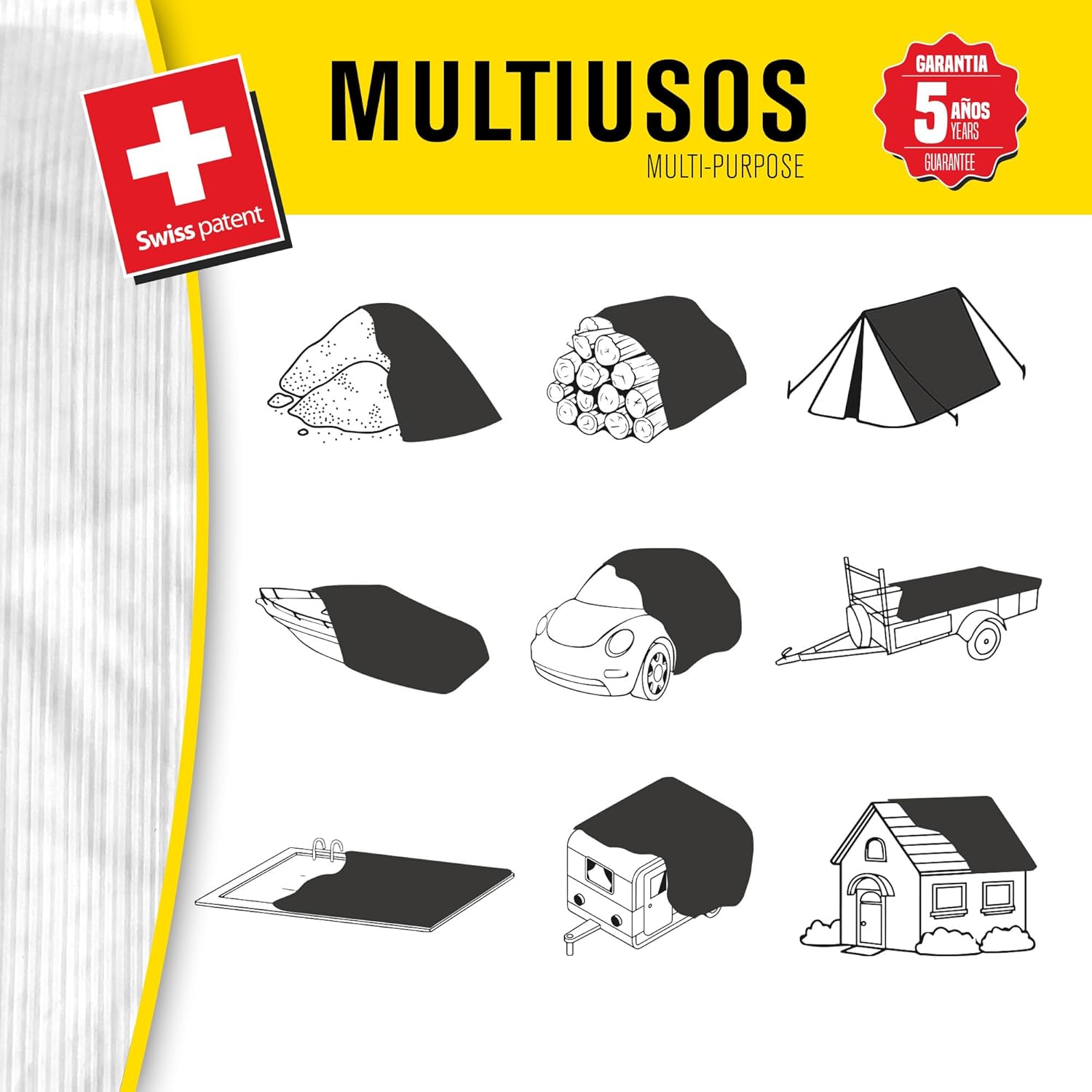 Bikain Telo Impermeabile Esterno 8x12 metri 120g/m2 - immagine 4