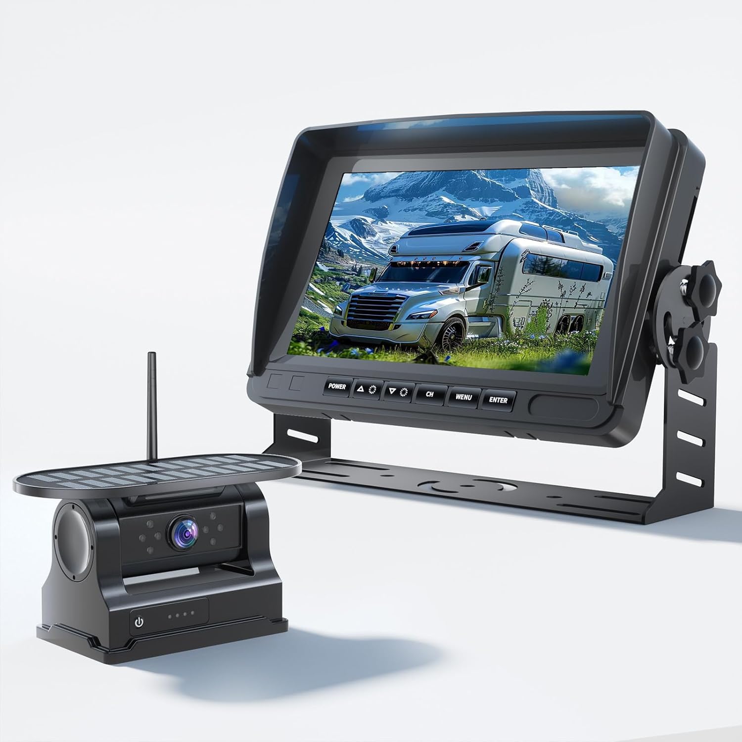 Obest Telecamera Retromarcia Solare Wireless con Display 7" - immagine 1