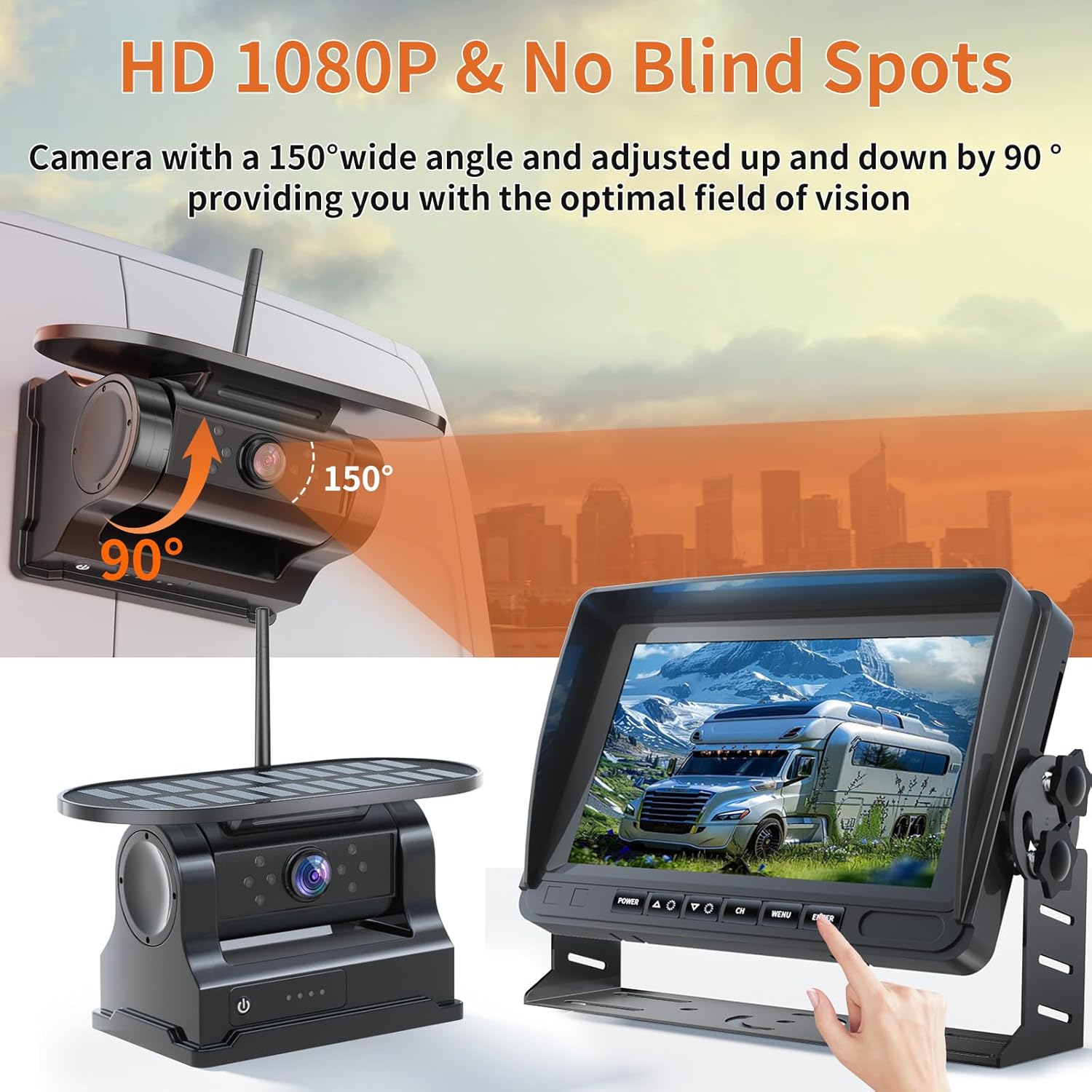 Obest Telecamera Retromarcia Solare Wireless con Display 7" - immagine 3