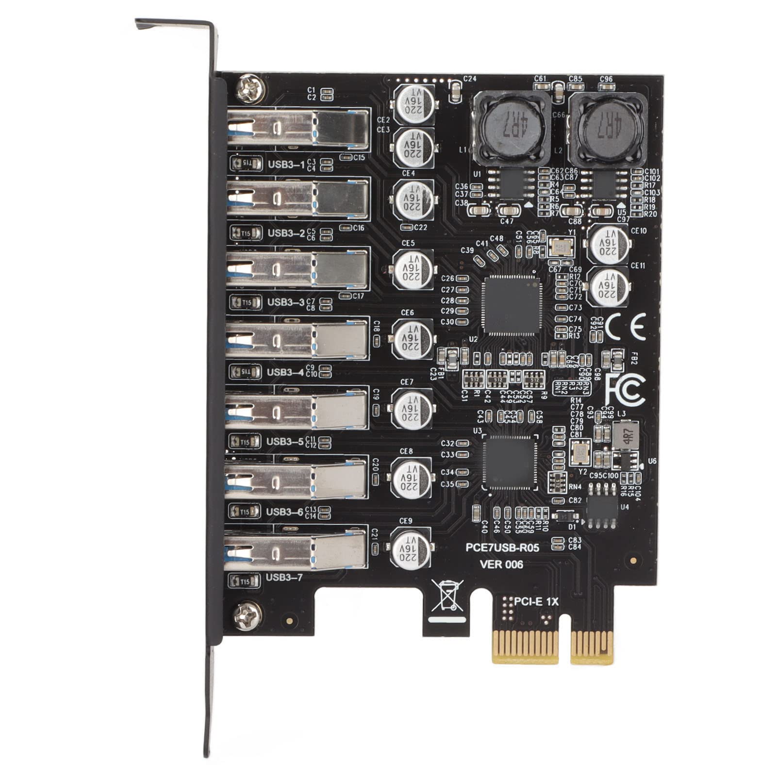Pissente Scheda di Espansione PCIe USB 3.2 Gen1 7 Porte