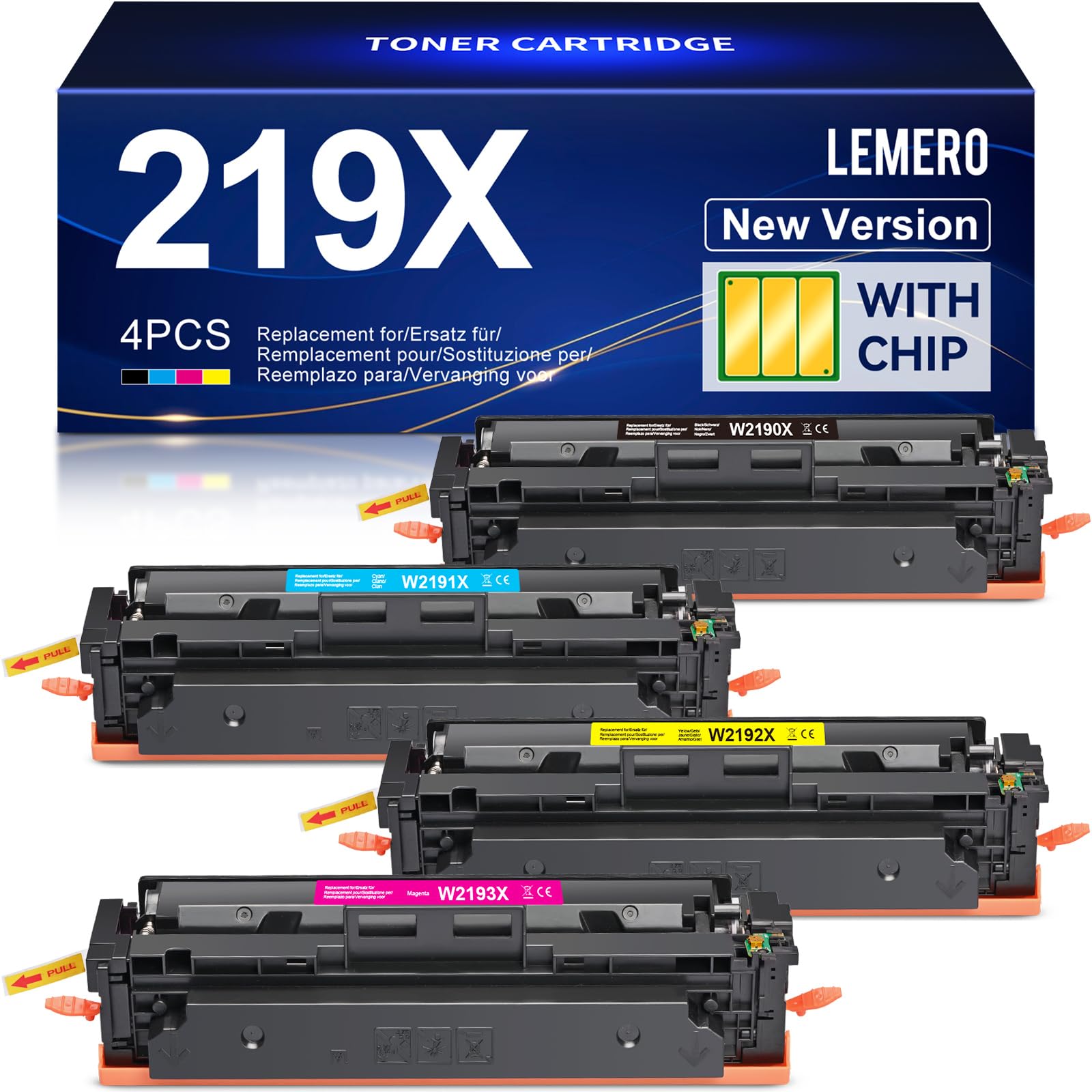 Lemero 219X Toner Compatibile HP Color LaserJet Pro (4 Pack)