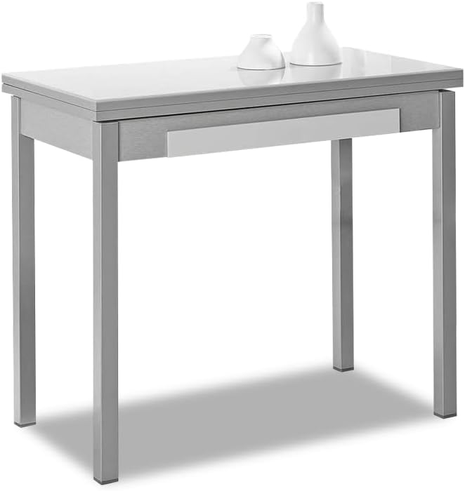 ASTIMESA Tavolo da cucina a libro bianco 40 x 80 cm