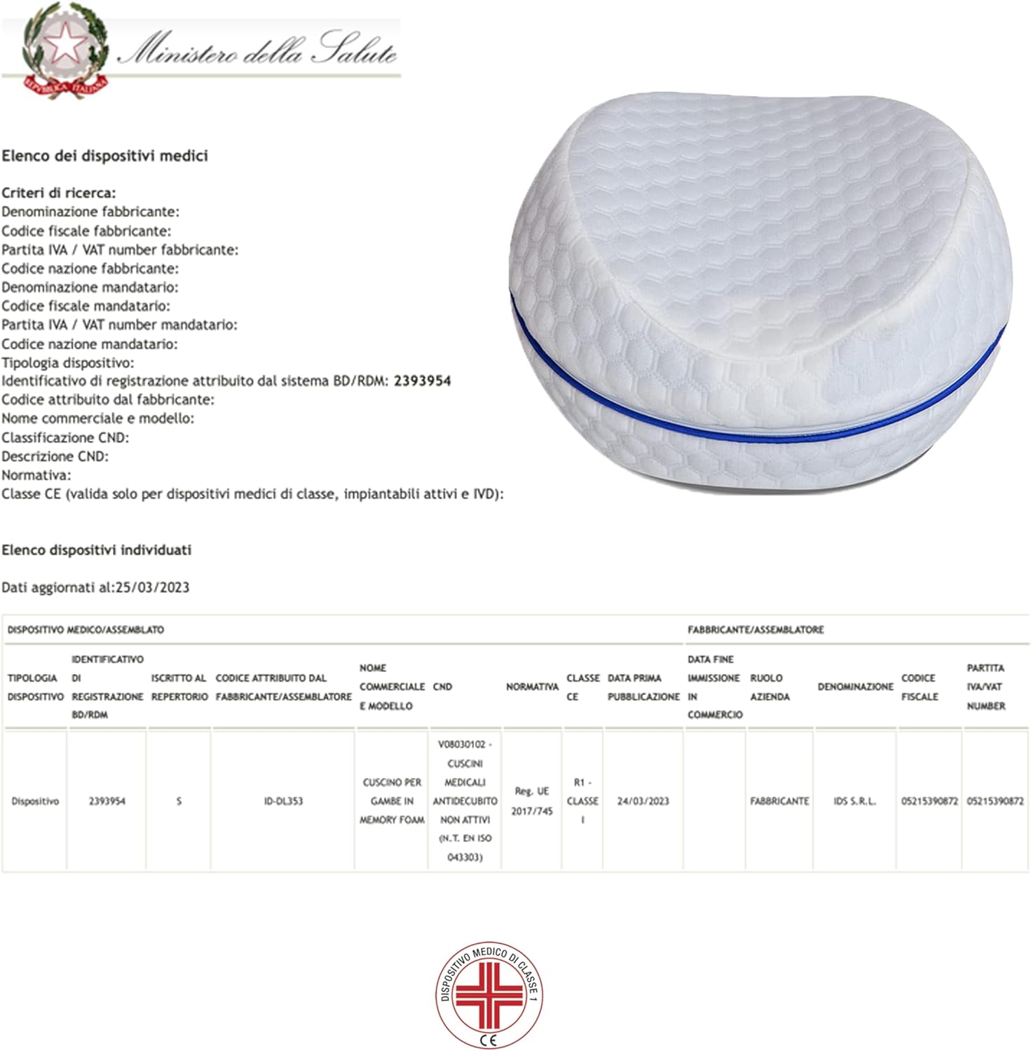 Cuscino per Gambe Memory Foam - Aiuto Postura Corretta - immagine 3