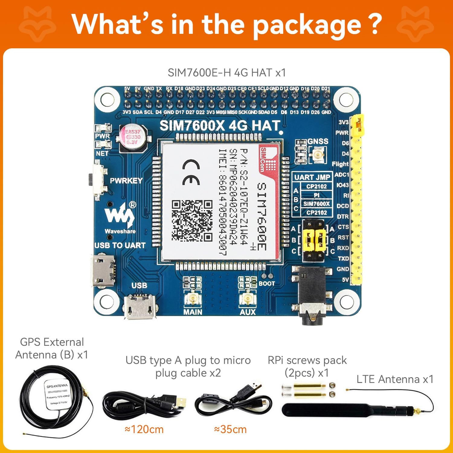 Luckfox 4G HAT per Raspberry Pi SIM7600E-H - immagine 2