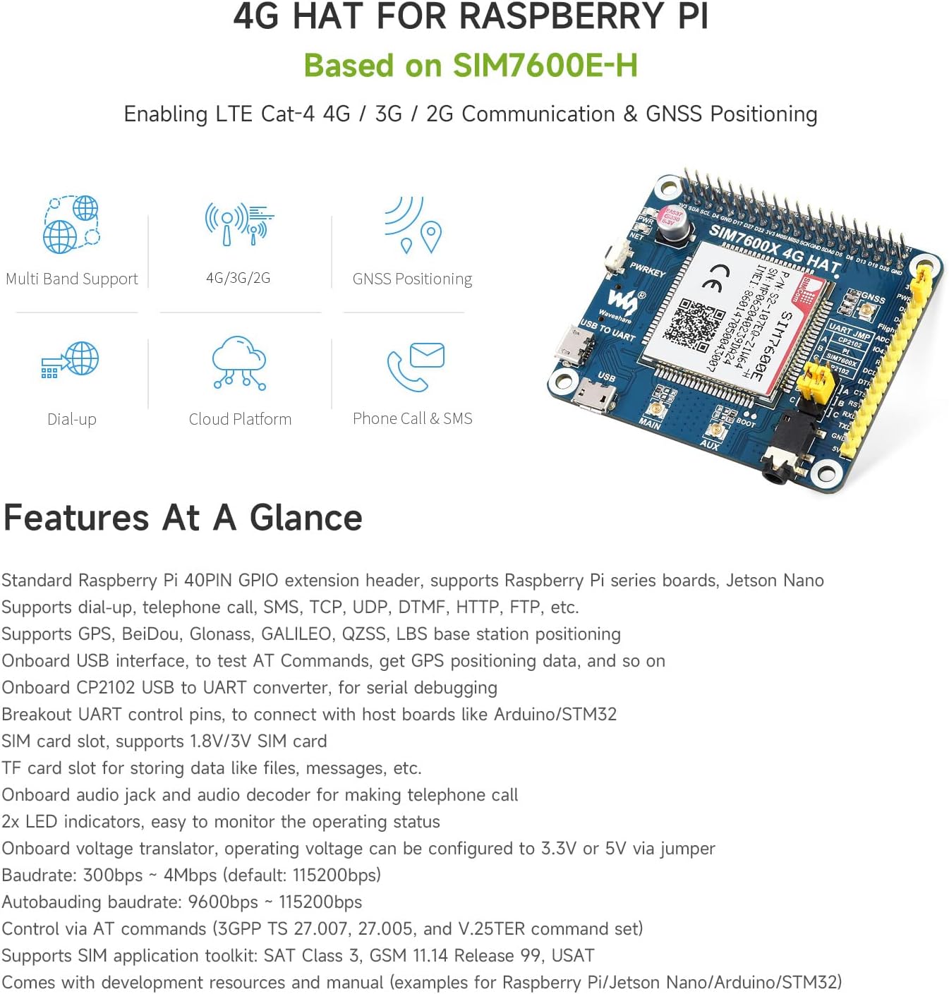 Luckfox 4G HAT per Raspberry Pi SIM7600E-H - immagine 3