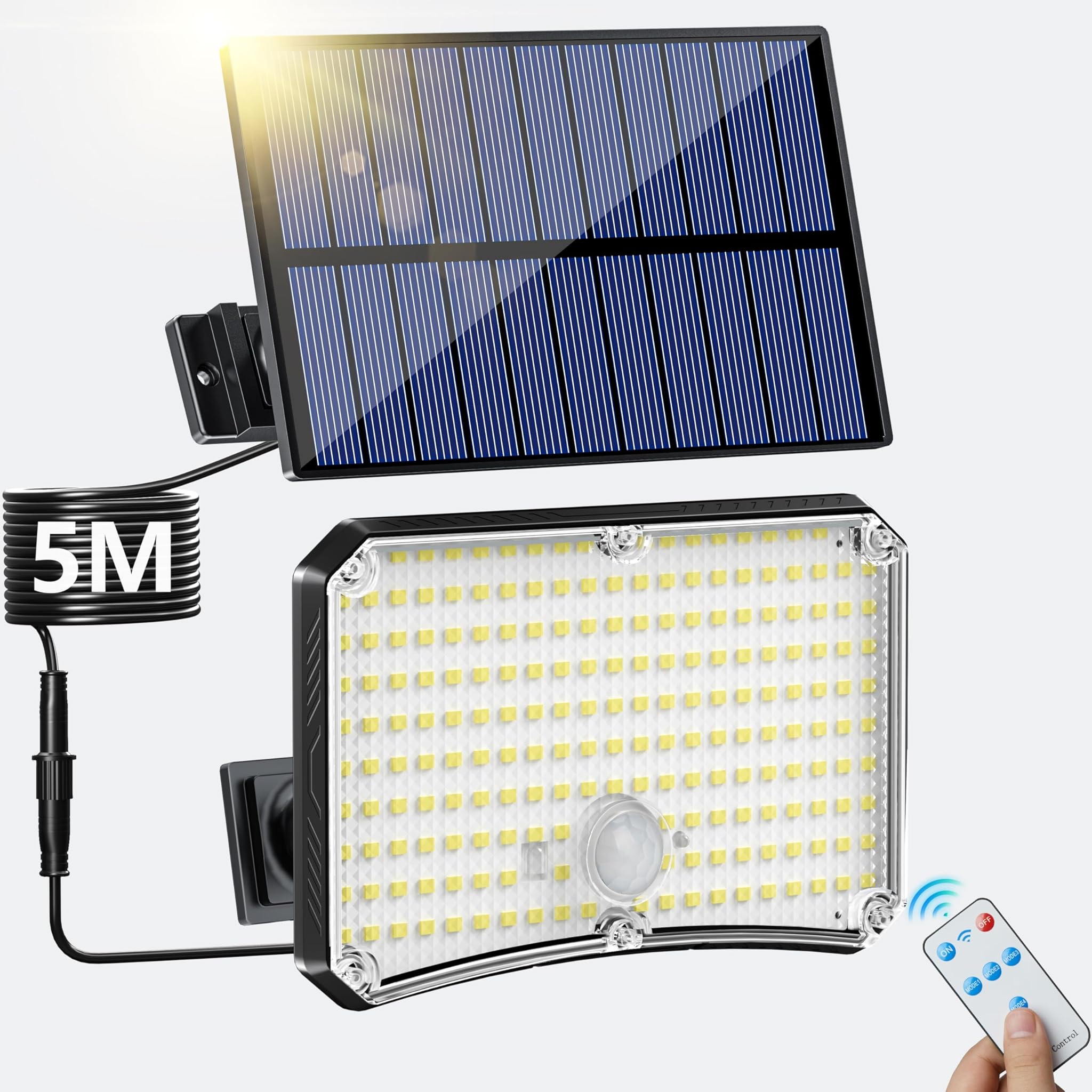Lampada Solare da Esterno 200LED con Sensore di Movimento