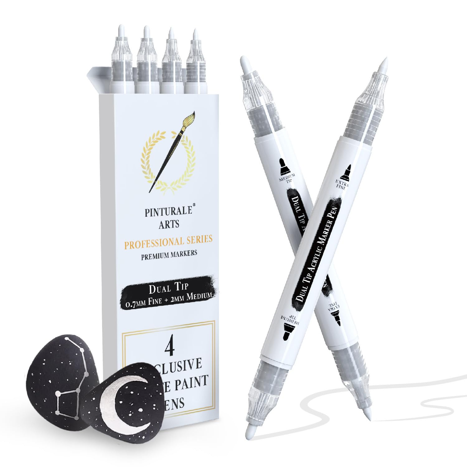 Pennarello Acrilico Bianco Doppia Punta (4 pezzi)