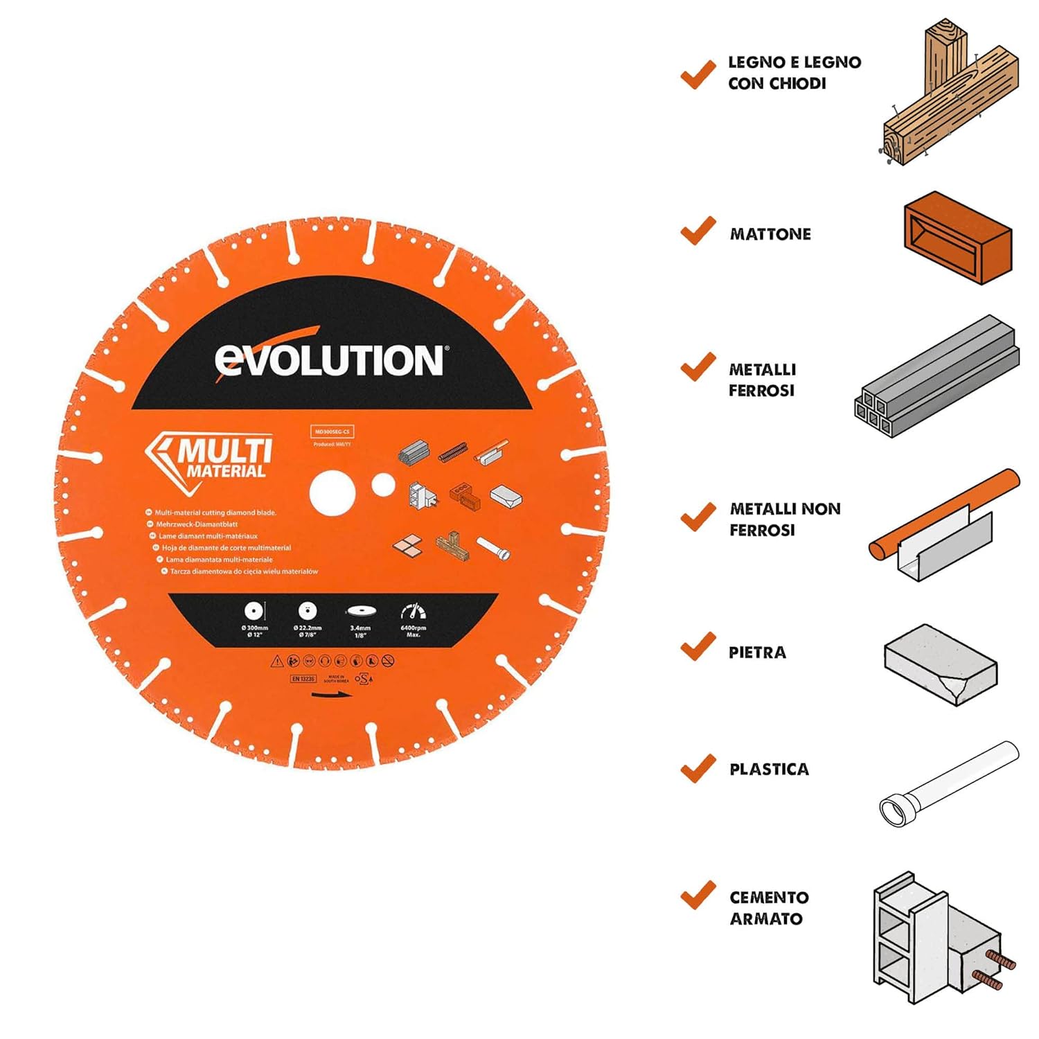Evolution Lama Diamantata Multiuso 300mm per Metallo - immagine 2