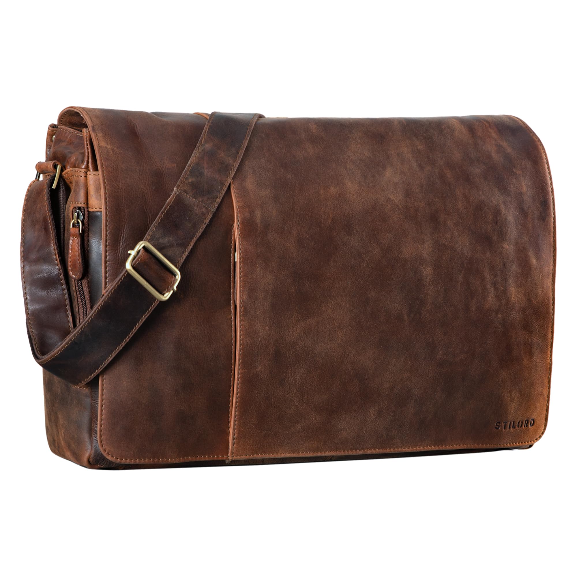 STILORD 'Maximus' Borsa XXL in Pelle - Messenger Laptop