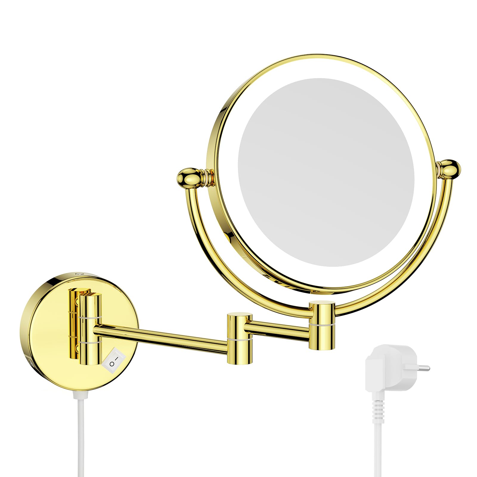 Nicesail Specchio Trucco con Luci 10x, Oro