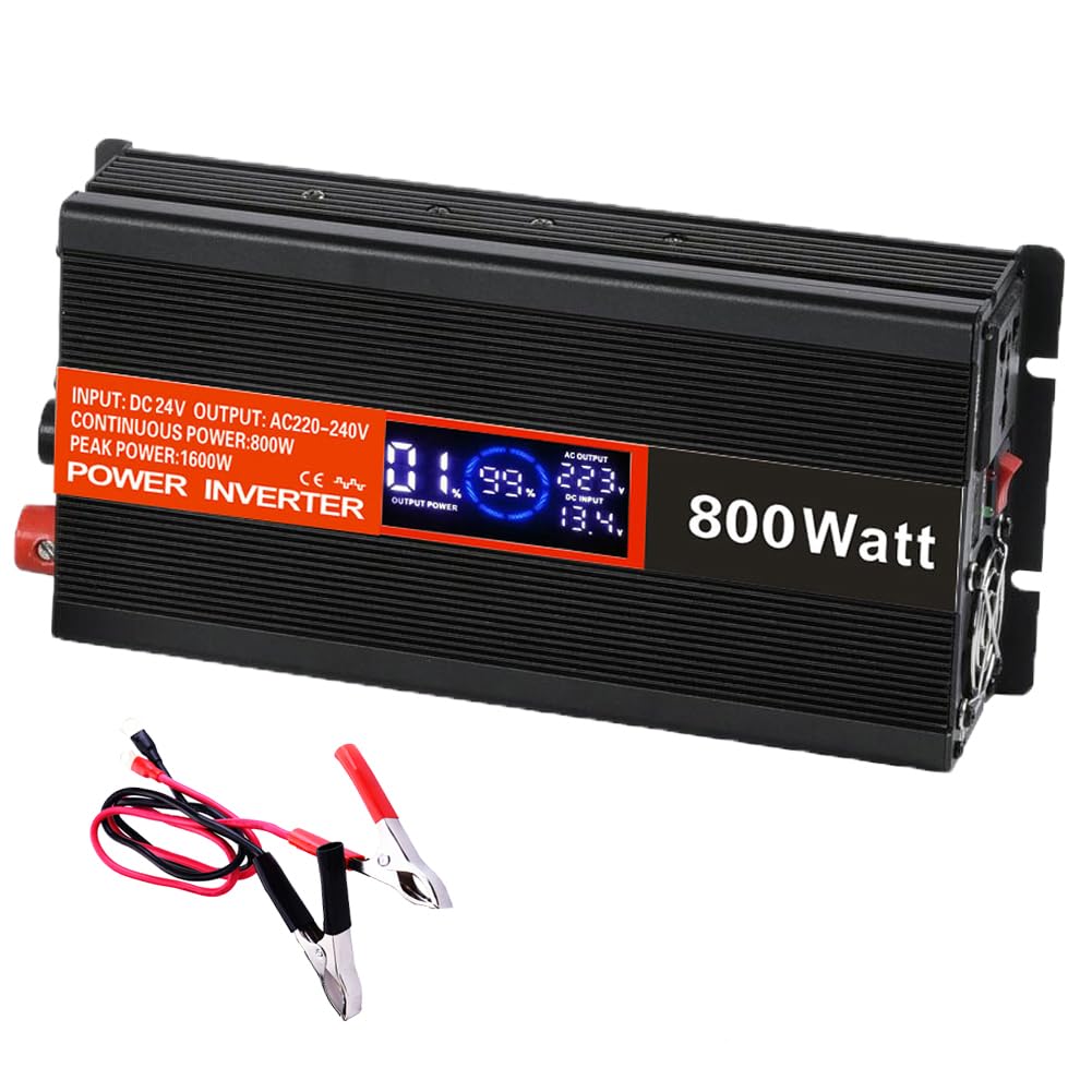 Solamr Invertitore di Potenza 800W da DC 24V a AC 220V/240V