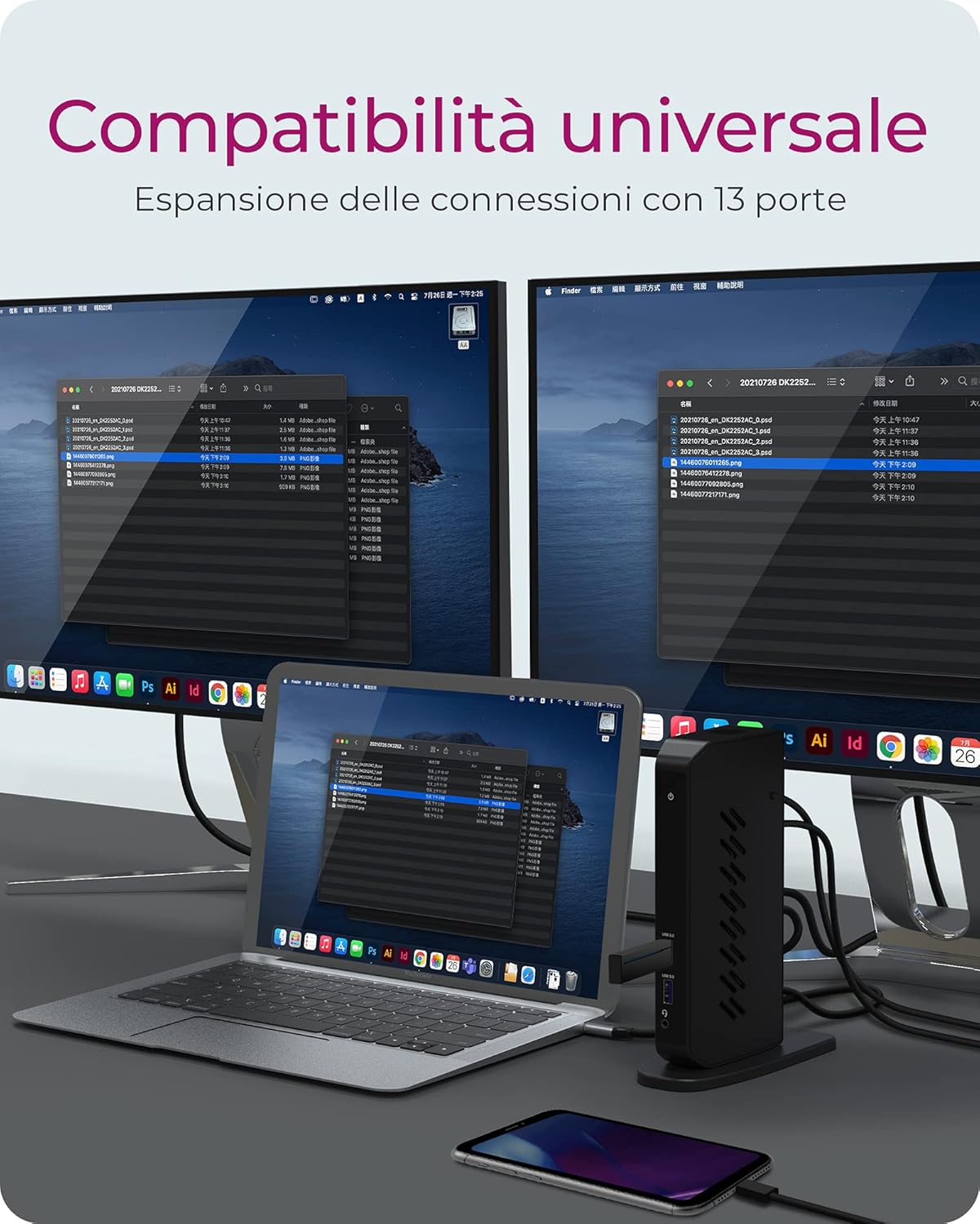 Icy Box Docking Station USB 3.0 / USB-C 11-in-1 - immagine 3