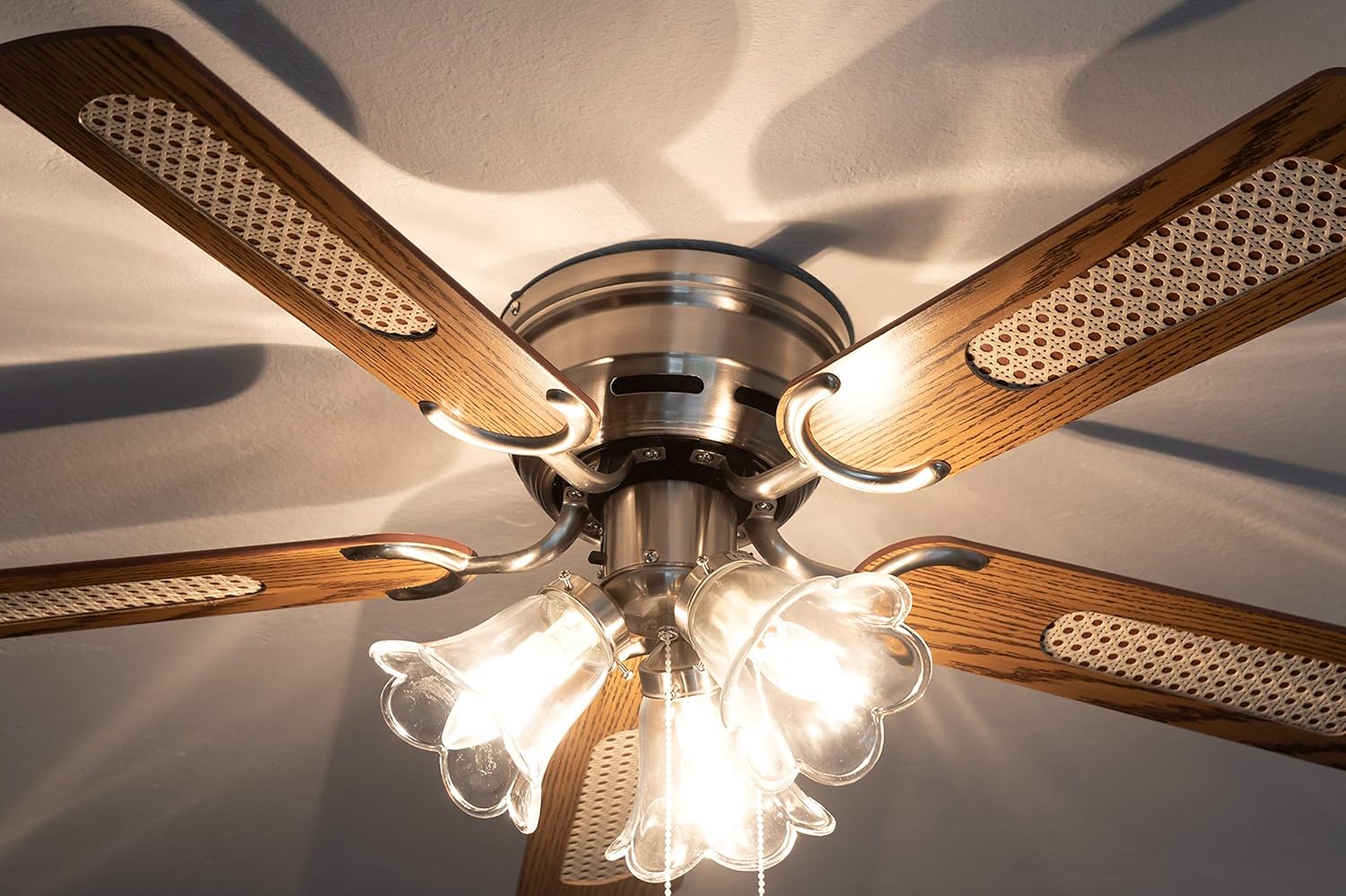 Ventilatore a Soffitto Deluxe 105cm, Nichel Spazzolato - immagine 3