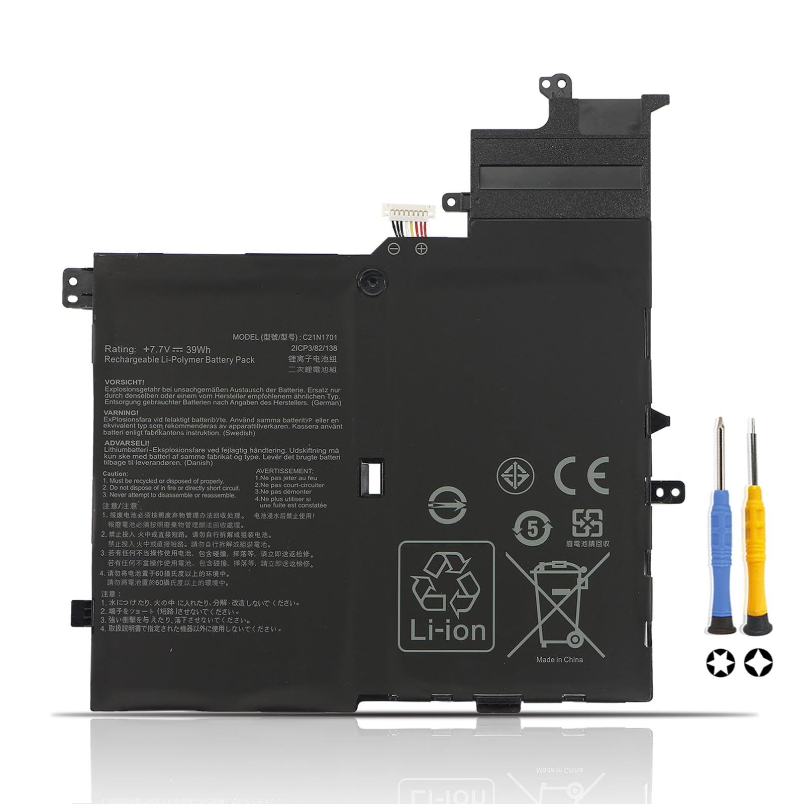 K Kyuer Batteria C21N1701 39Wh per ASUS VivoBook S14 X406U