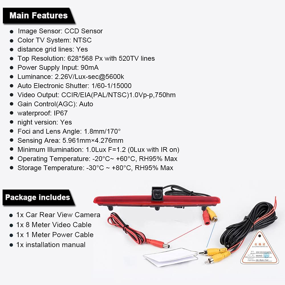Telecamera Retromarcia Luce Freno per VW T5 (2003-2015) - immagine 7