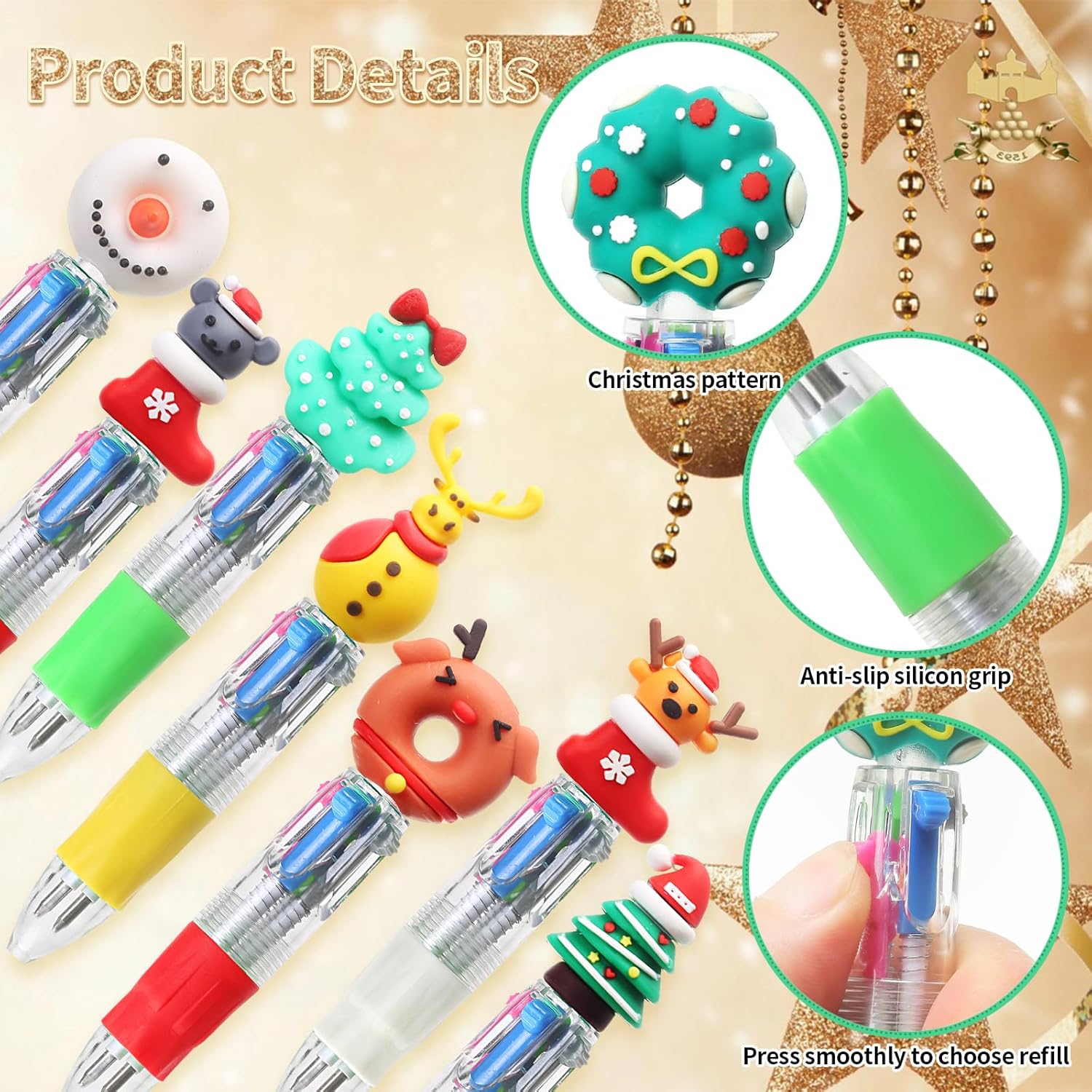 40 Pezzi Penne Multicolore Bambini Natalizi - immagine 2