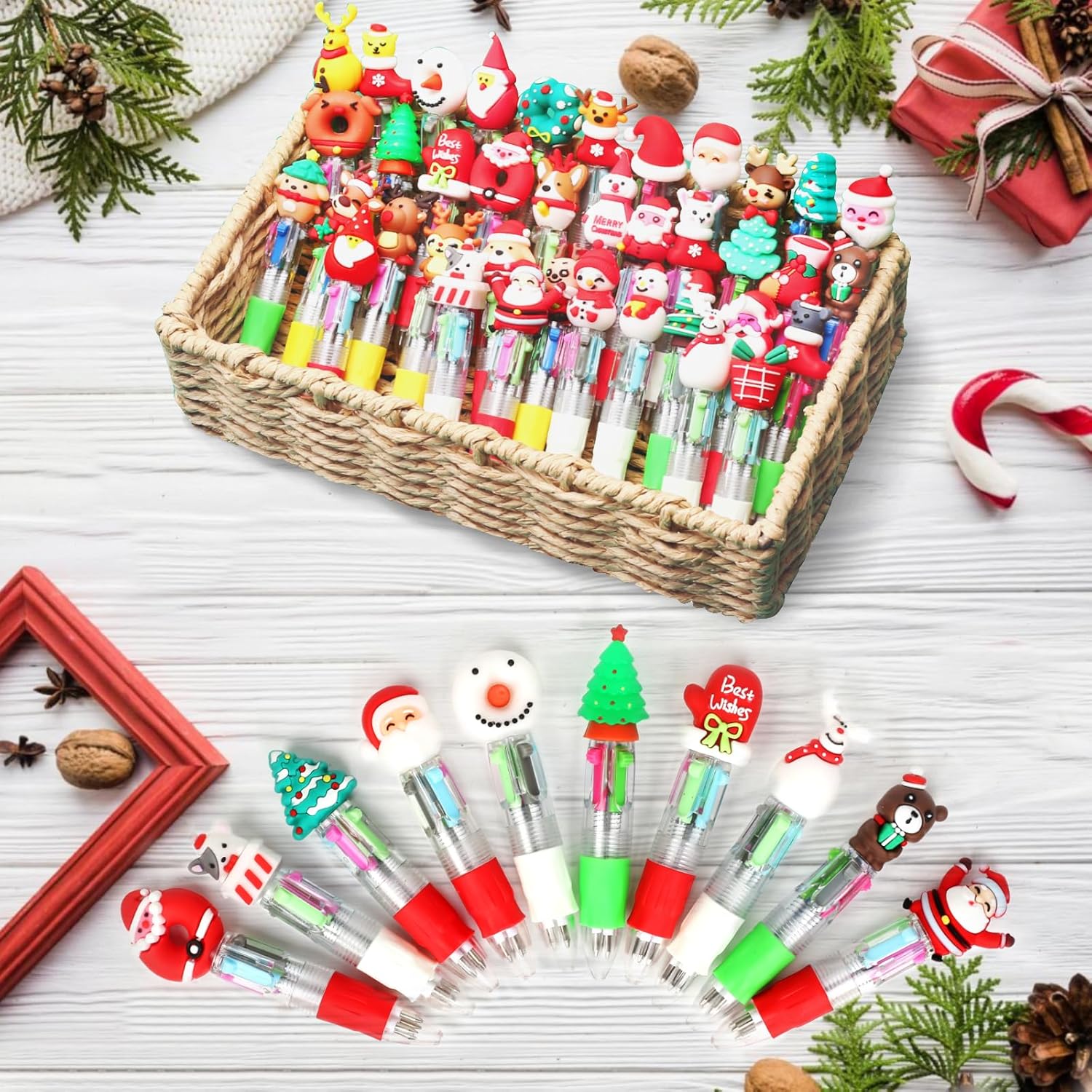 40 Pezzi Penne Multicolore Bambini Natalizi - immagine 3