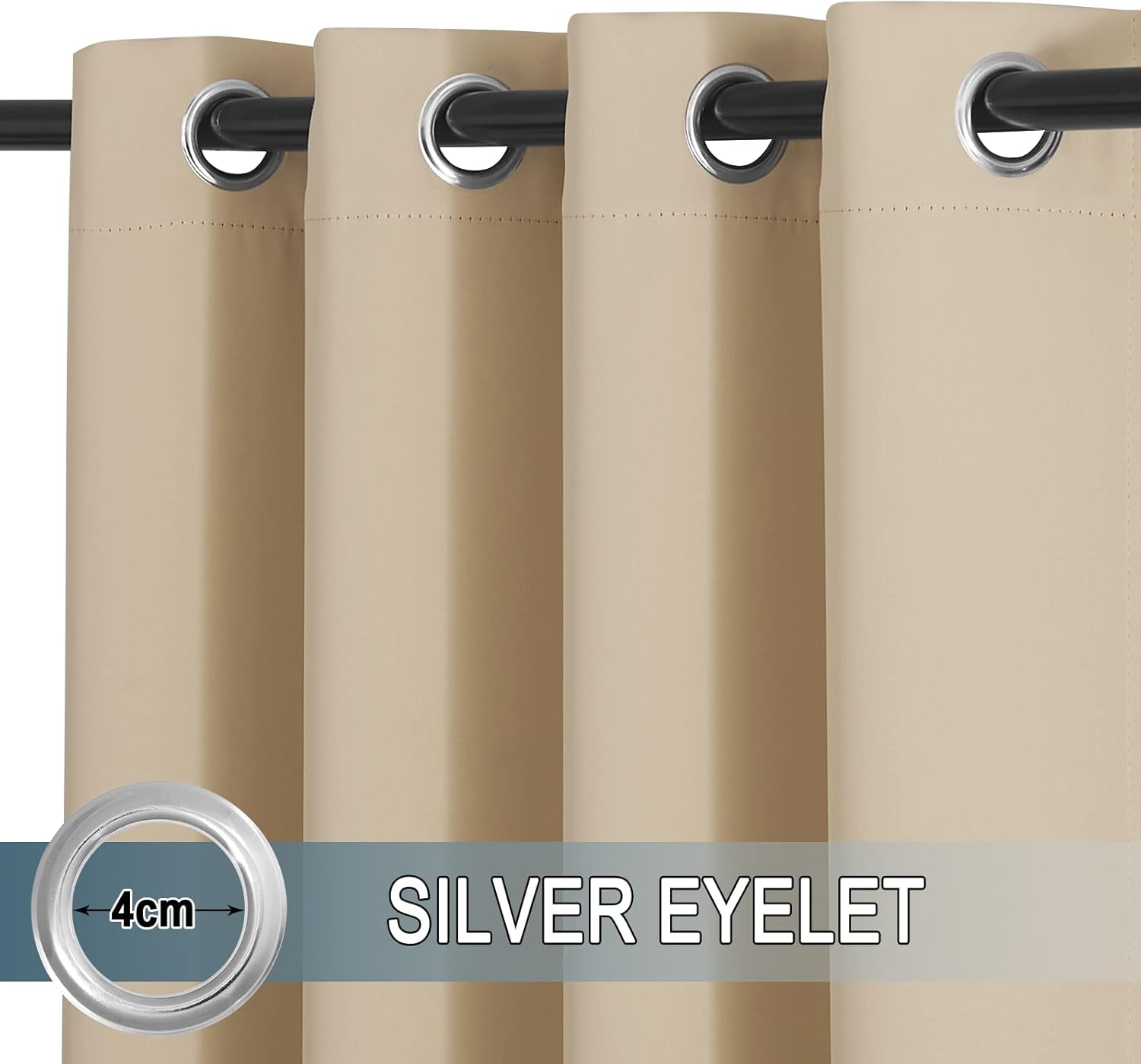 Pony Dance Tende da Sole per Balconi 2 Pezzi 132x213 CM, Beige - immagine 4