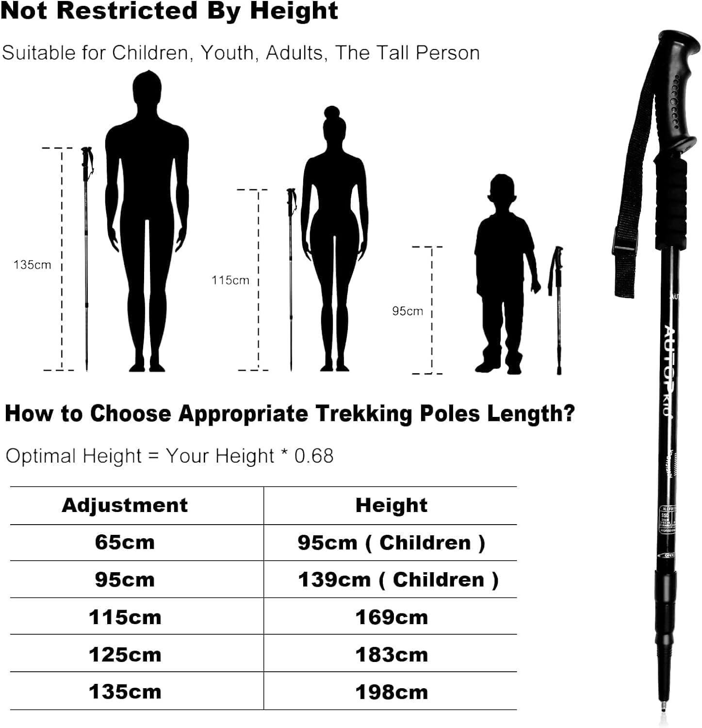 Autopkio Bastoni Trekking Telescopici Alluminio 65-135cm - immagine 2