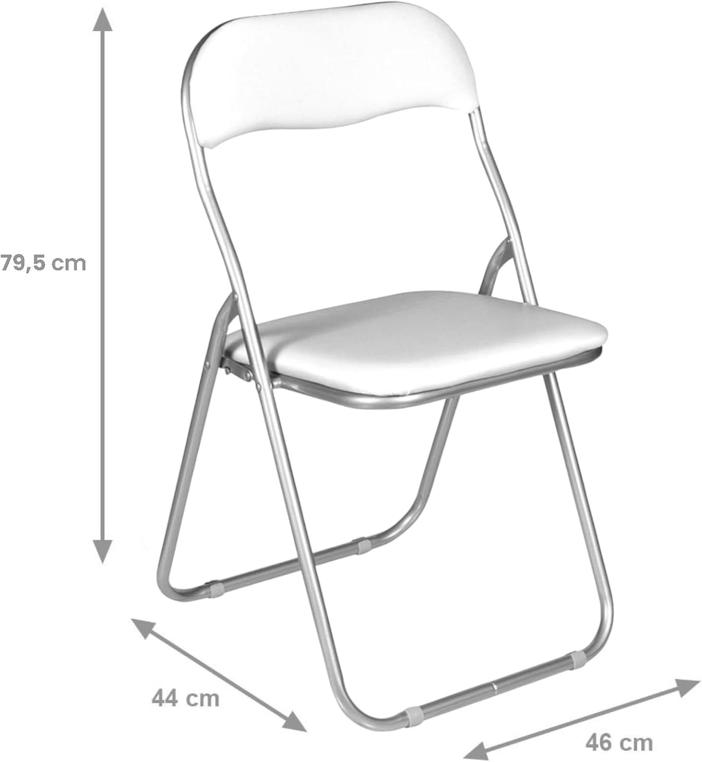 Dmora Set 6 Sedie Pieghevoli Marbella, Bianco - immagine 2