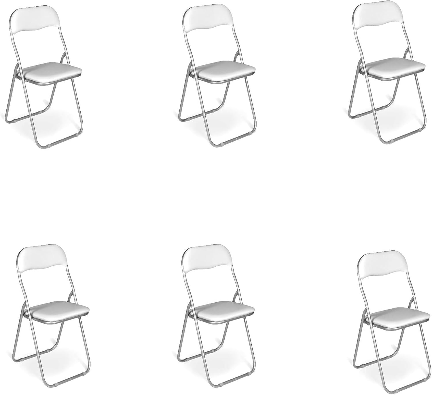 Dmora Set 6 Sedie Pieghevoli Marbella, Bianco - immagine 3