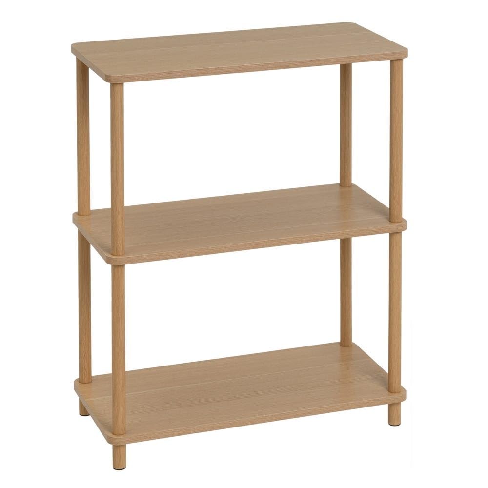 Scaffale con 3 ripiani in MDF e metallo in naturale