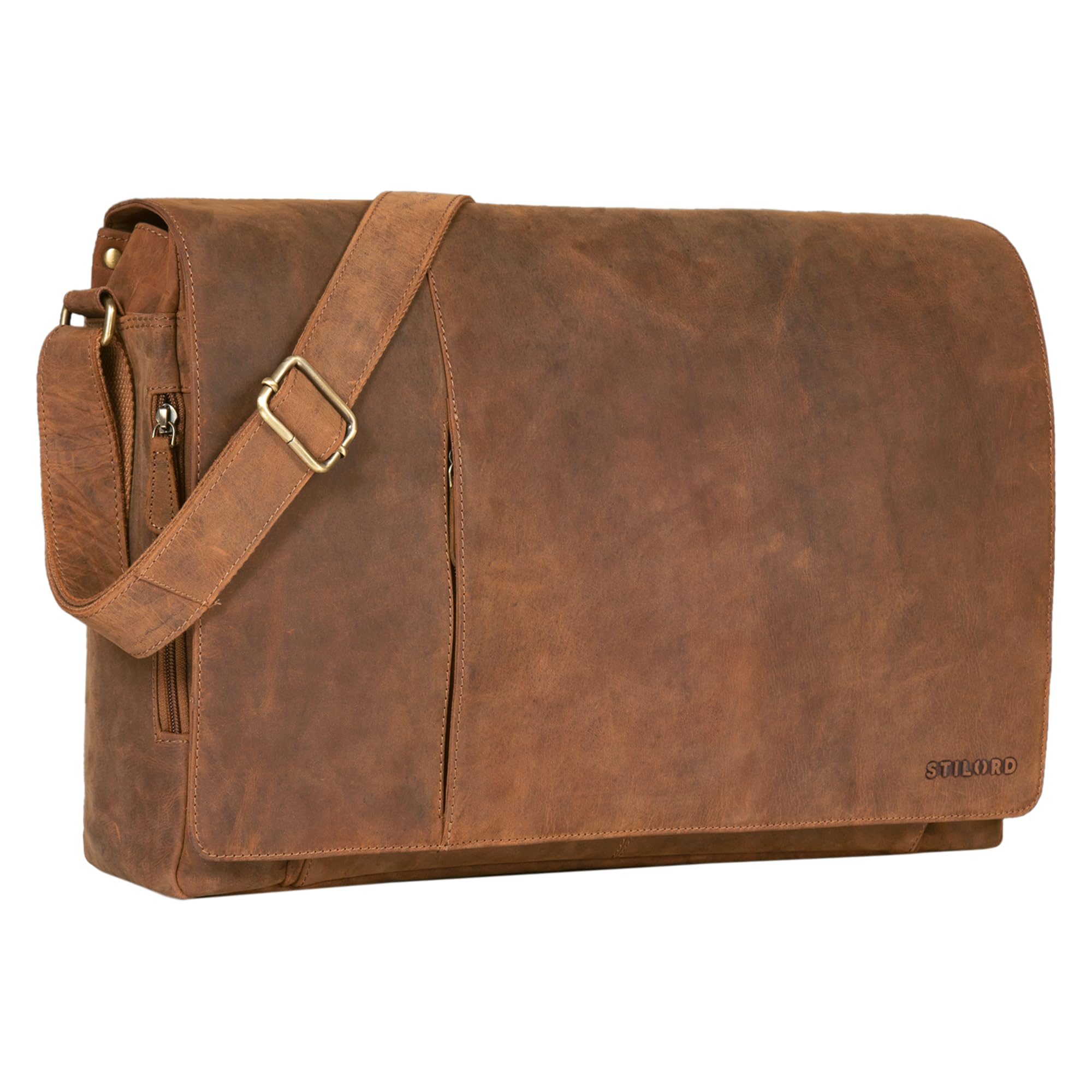 STILORD 'Maximus' Borsa XXL in Pelle - Messenger Laptop