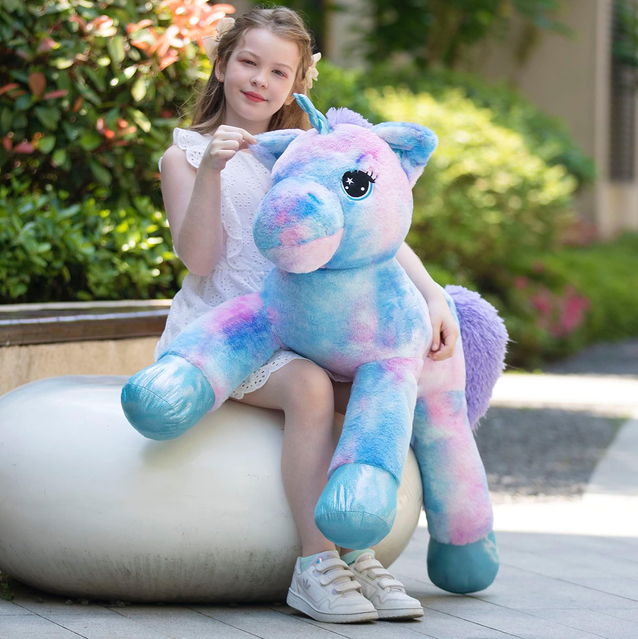 MorisMos Unicorno Peluche Gigante Arcobaleno 110cm