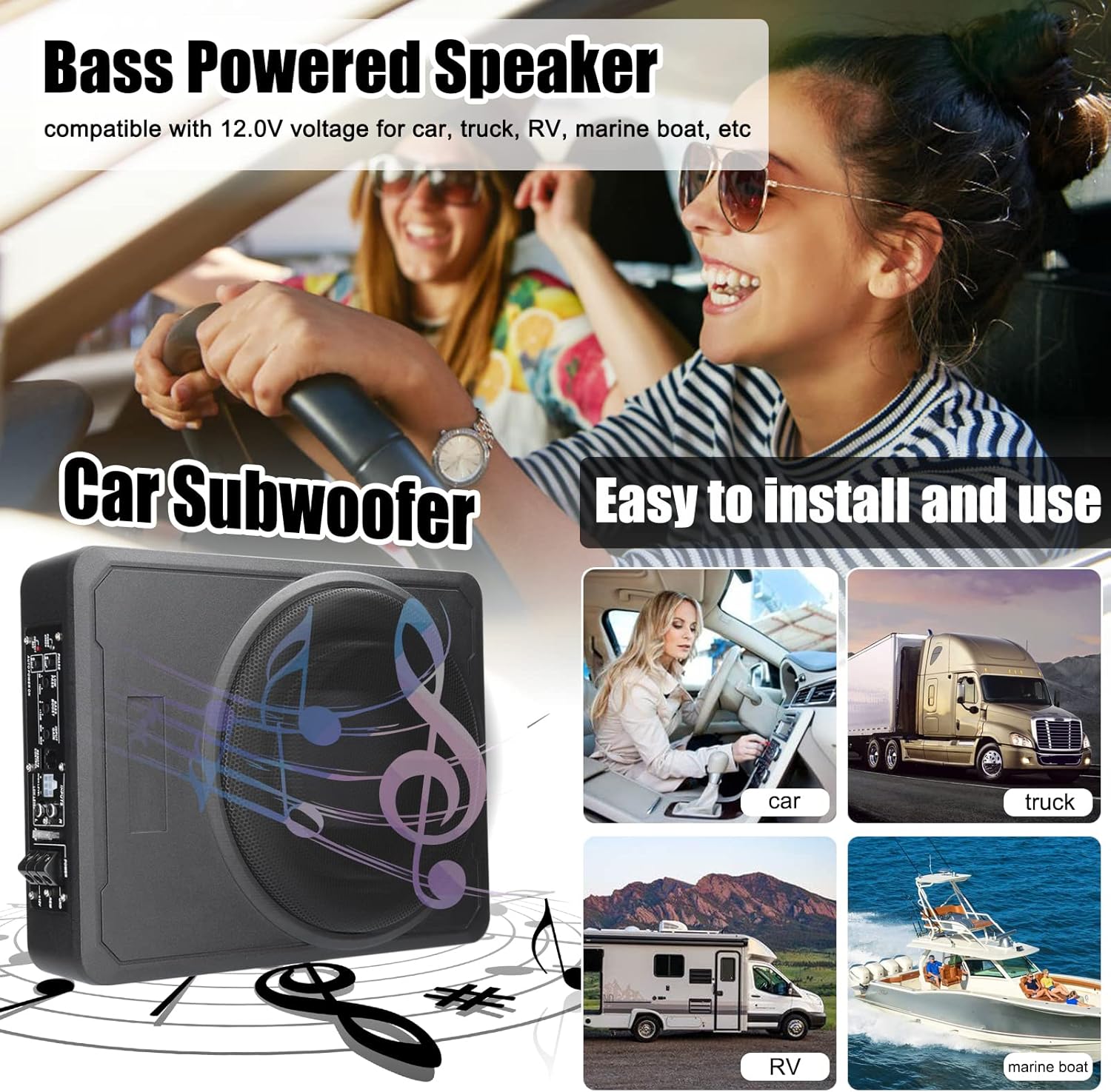 Mulcort Subwoofer Auto 10 Pollici 600W - immagine 3