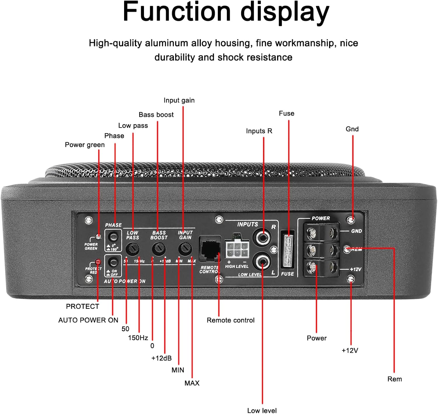 Mulcort Subwoofer Auto 10 Pollici 600W - immagine 4