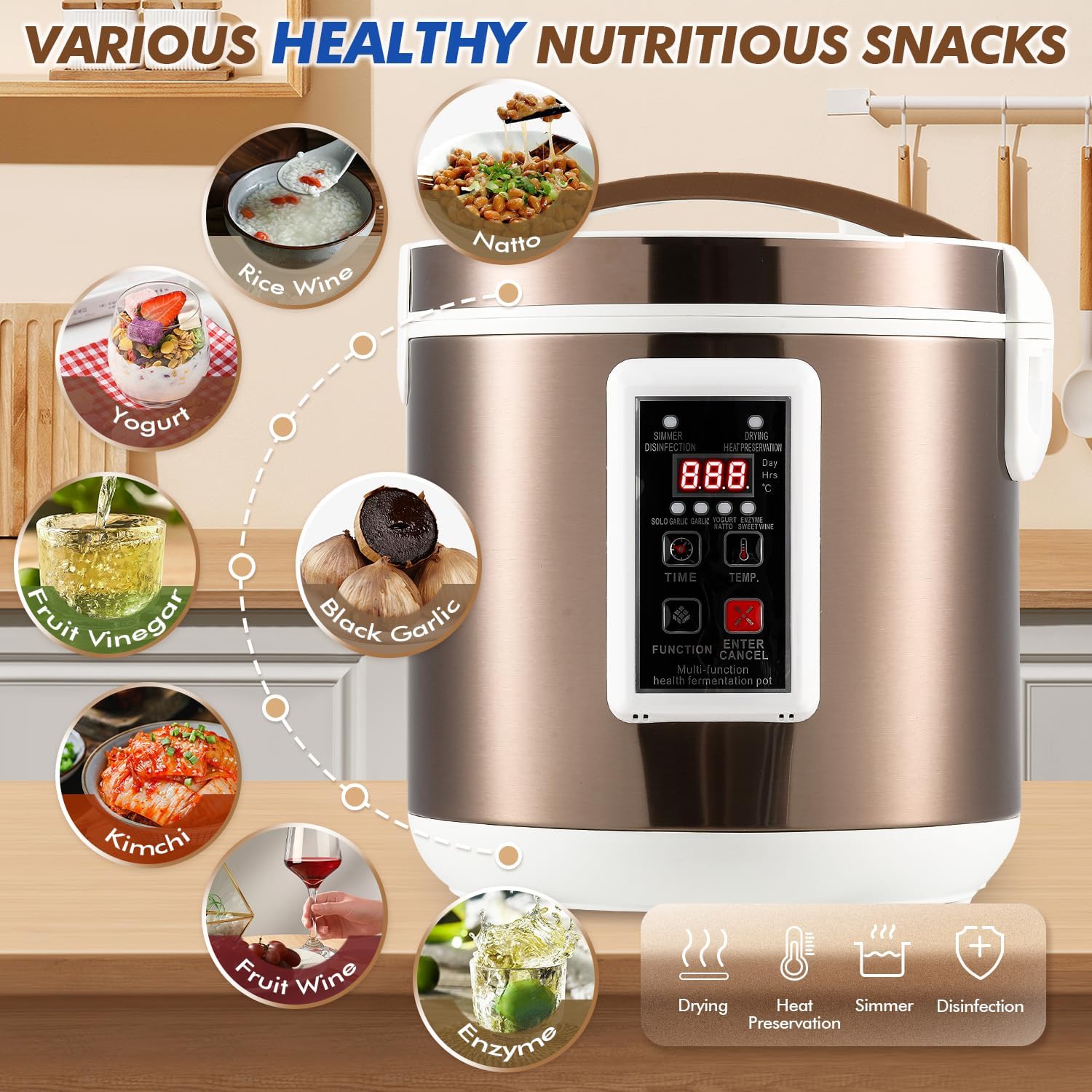 Moongiantgo Fermentatore Automatico 7.5L per Aglio Nero - immagine 2