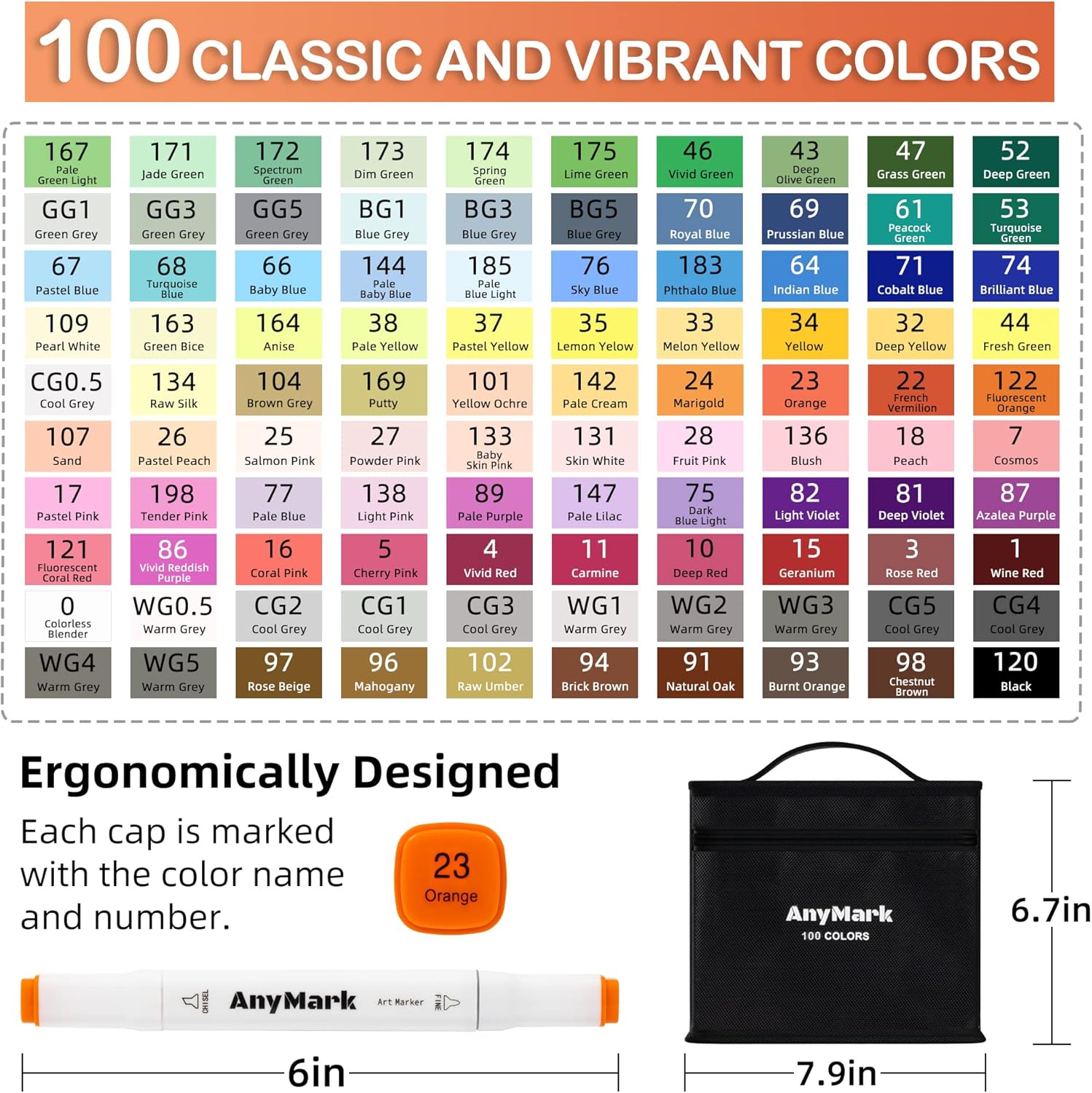 Anymark 100 Pennarelli ad Alcol Doppia Punta - immagine 5