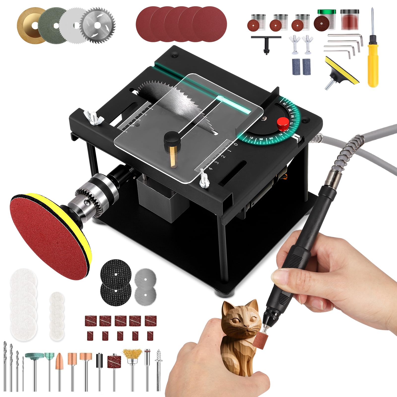 Mini Sega a Tavolo 200W Multifunzionale Portatile