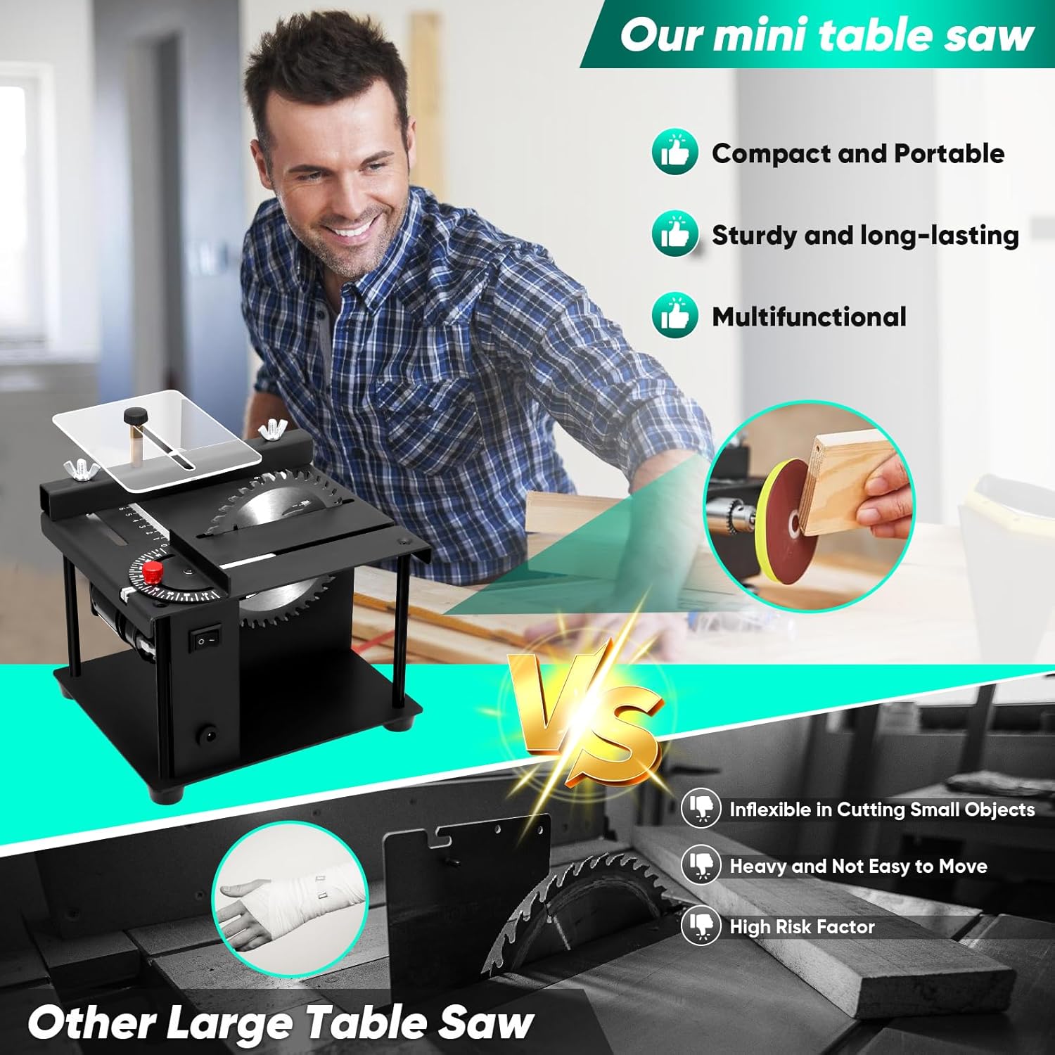 Mini Sega a Tavolo 200W Multifunzionale Portatile - immagine 3