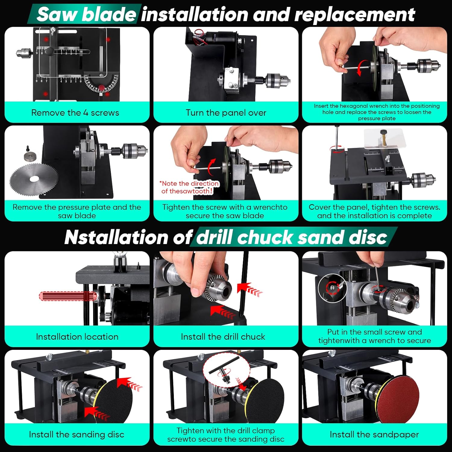 Mini Sega a Tavolo 200W Multifunzionale Portatile - immagine 7